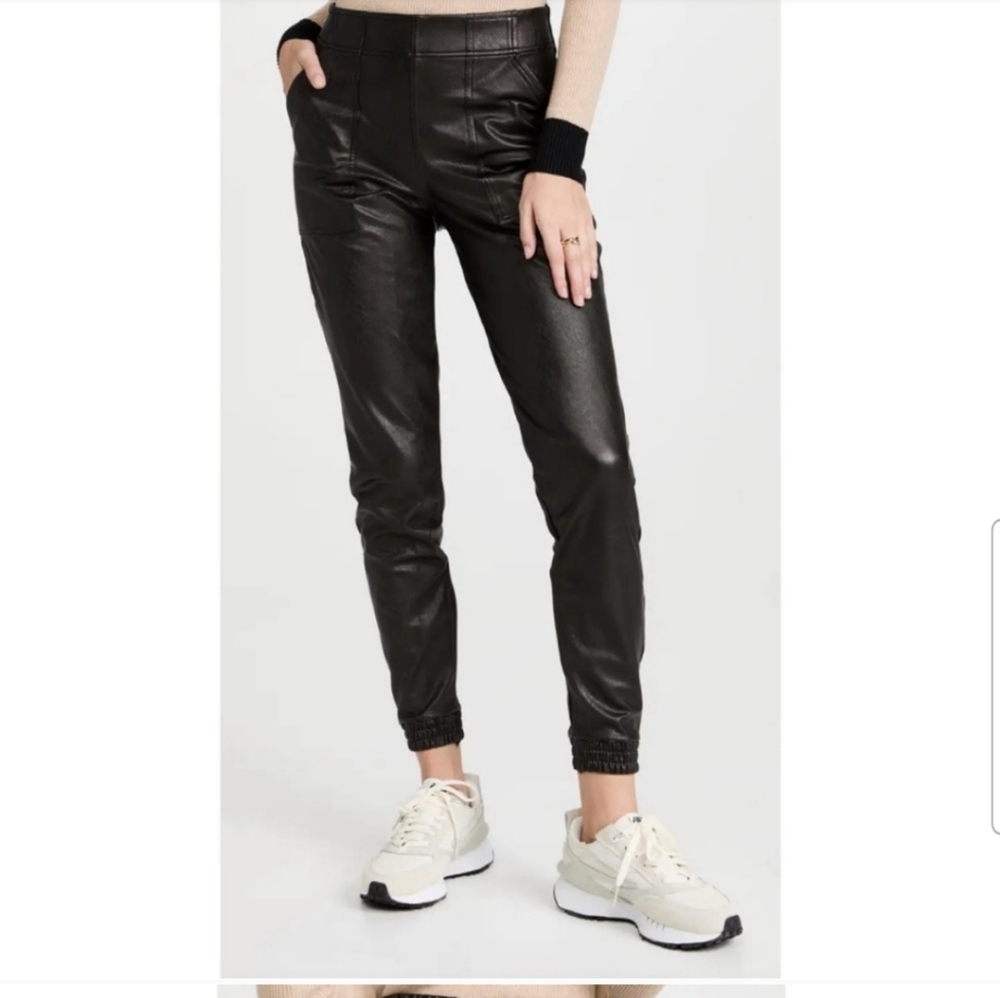 SPANX FAUX LEATHER JOGGERS M
